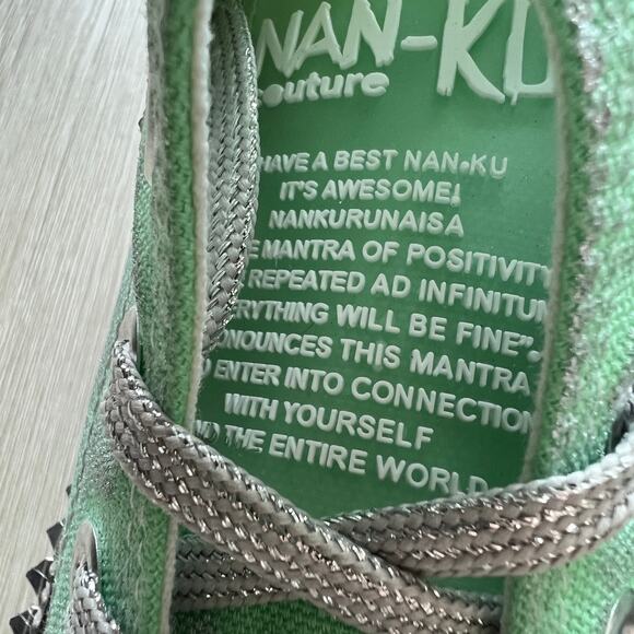 Nan-ku x Free People Cruise Studded Hi-Top Sneaker 39 US 9 Spring Mint Green NEW - Picture 7 of 12